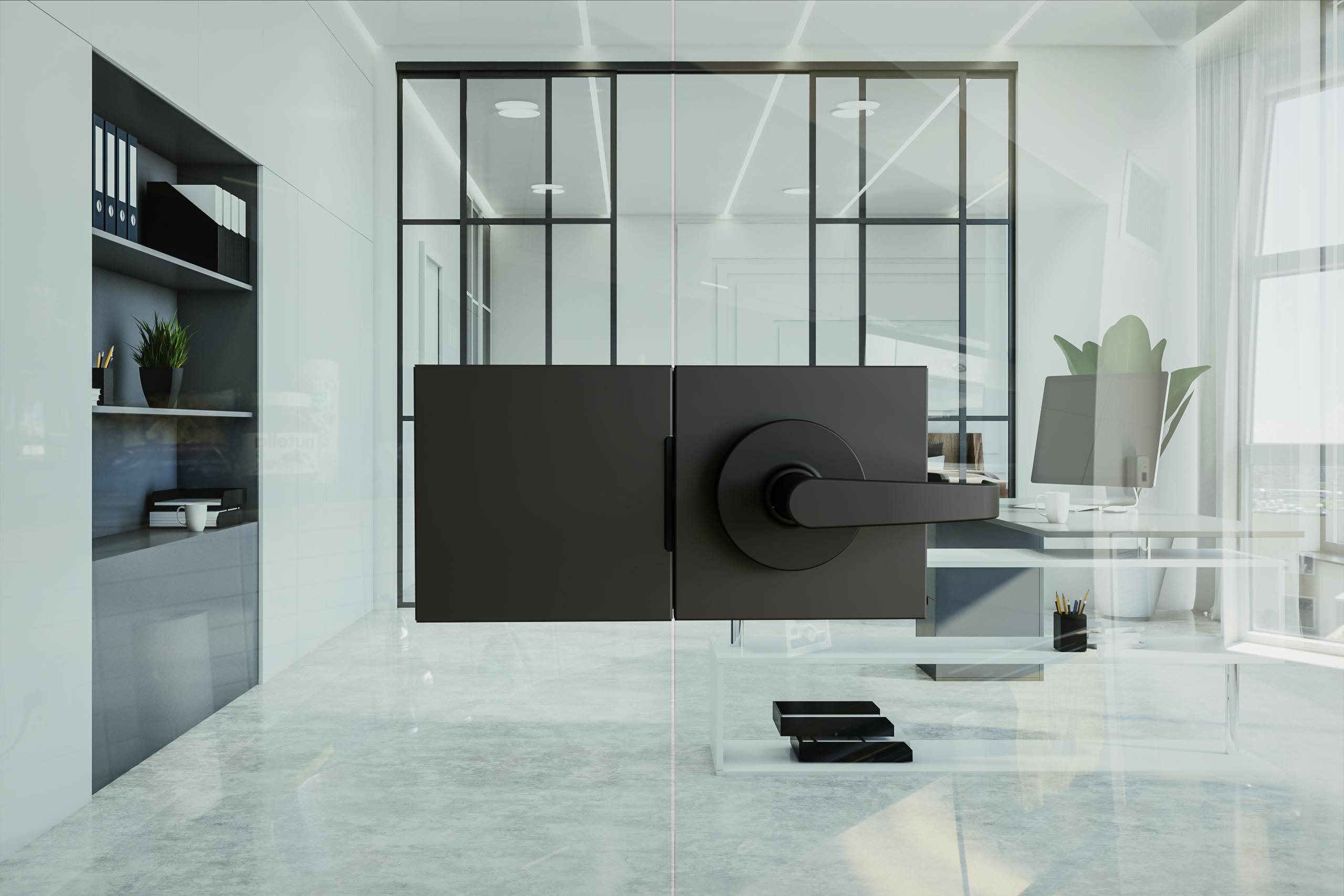 New ASSA ABLOY products for glass openings: Rockwood panic devices with a security dogging option and a center lock housing and keeper that can accept cylindrical locks