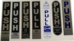 Push/pull door decals Push/pull door decals