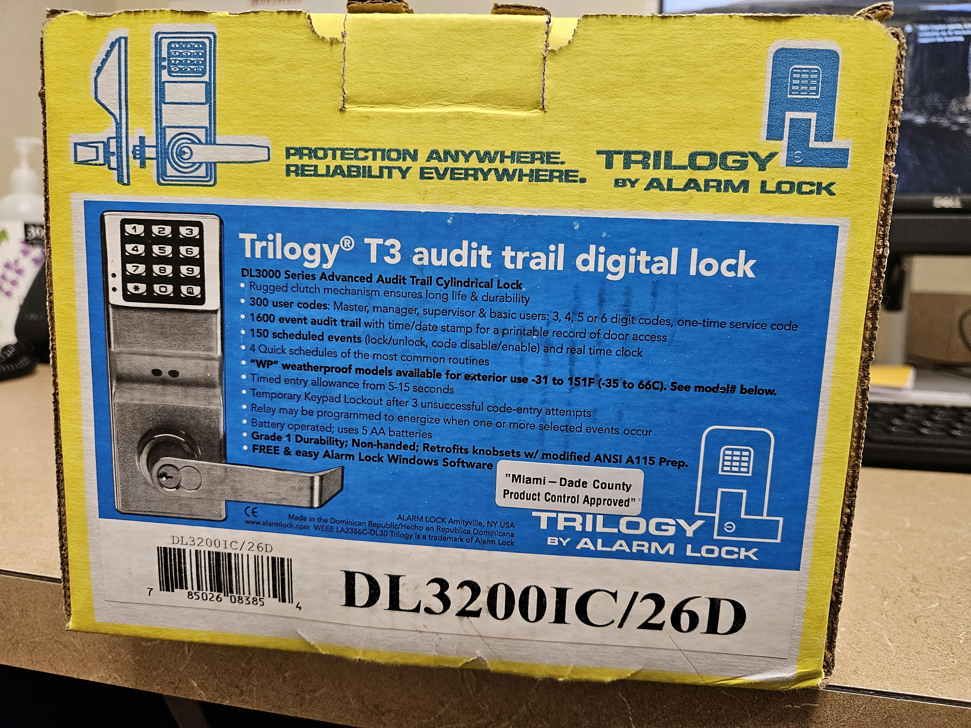 Photo 1. Trilogy DL 3200 to be installed