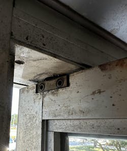 Before photo, initial retaining bracket. In further pictures, you will see why this was an accident waiting to happen. Before photo, initial retaining bracket. In further pictures, you will see why this was an accident waiting to happen.