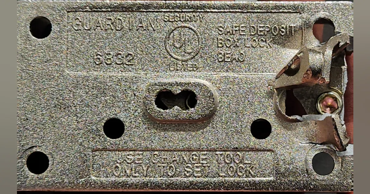 Lock Neutralization Kit 2 Opening Methods for the Guardian 6832 Safe Deposit Lock | Locksmith ...