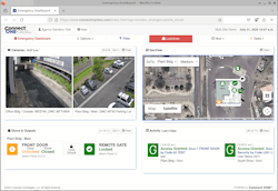 The dashboard of the Emergency Response Platform lets first responders view cameras, unlock doors and outputs, activate task functions, initiate lockdown and see recent activity. Photo courtesy of Connected Technologies The dashboard of the Emergency Response Platform lets first responders view cameras, unlock doors and outputs, activate task functions, initiate lockdown and see recent activity. Photo courtesy of Connected Technologies