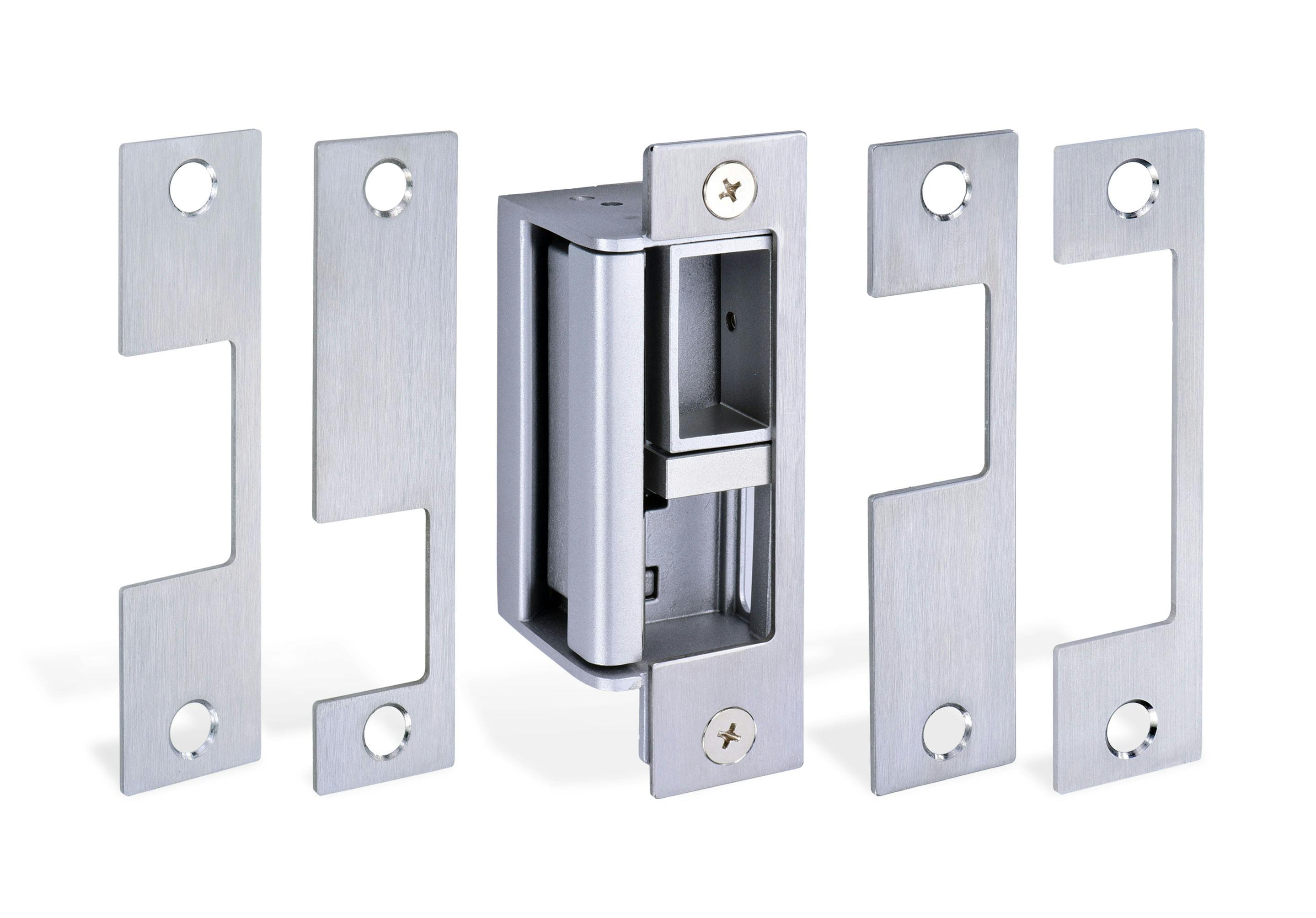 Universal, all-in-one strike packages include multiple faceplates