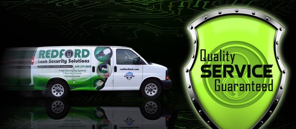 Redford Lock and Security's van advertising.