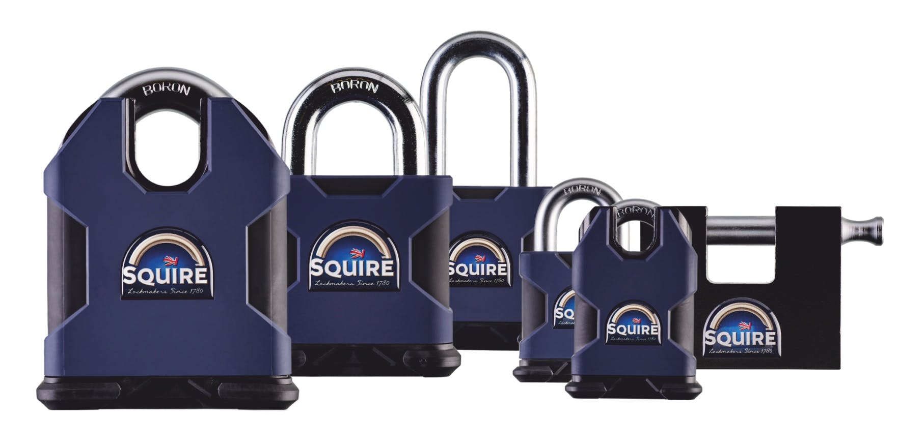 The Stronghold family of high-security padlocks forms the core of Squire&rsquo;s North American offering, including hardened steel, combination, and stainless models engineered for commercial, industrial, and critical infrastructure applications.