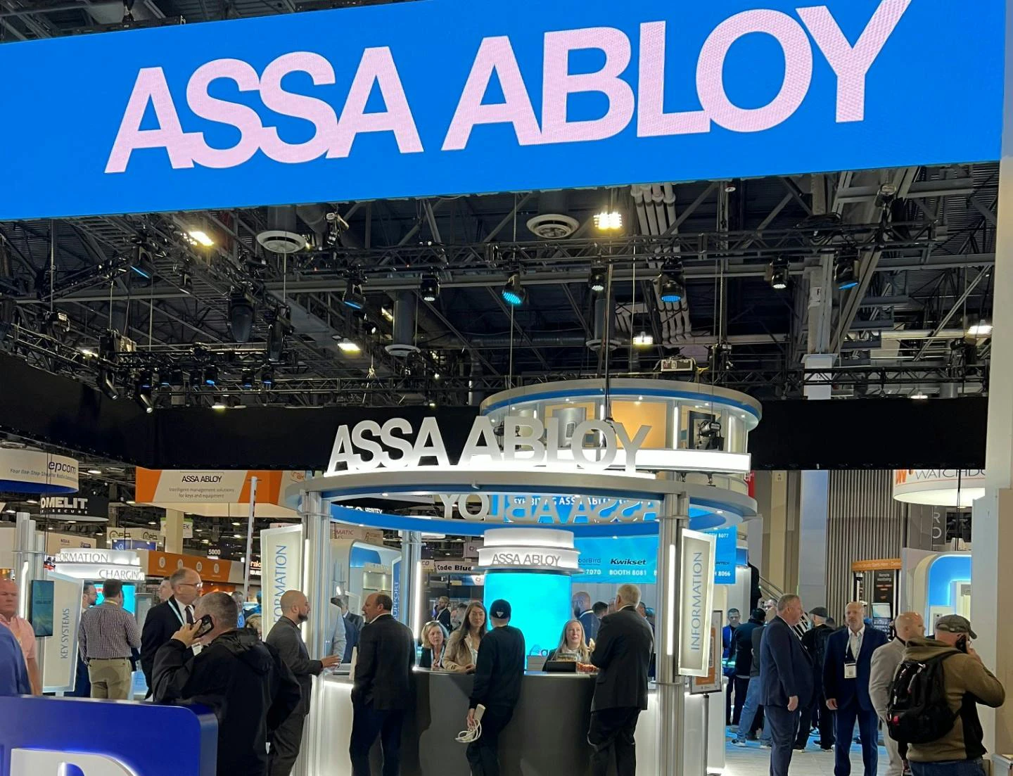 Similar to last year (pictured), ASSA ABLOY is back at ISC West 2026 in full force with 13 brands represented.