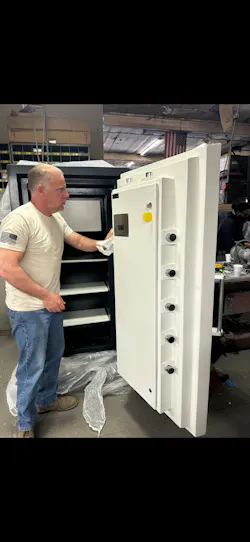 Mike Hookway checks out a safe in the MegaSafe showroom in New Jersey.