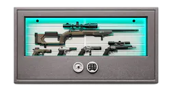 The Crystal Fortress, ideal for displaying guns and collectables securely behind glass