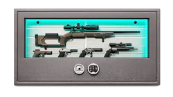 The Crystal Fortress, ideal for displaying guns and collectables securely behind glass