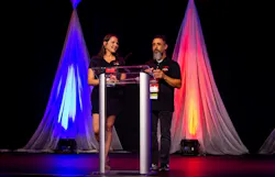 Lock50 USA's Karrie and Sean Buskila at the ALOA opening cocktail reception, which they sponsored